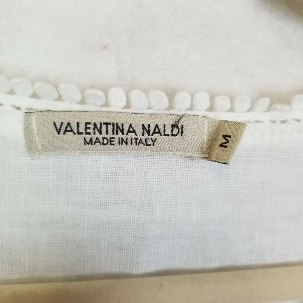 Valentina Naldi Tank Top M White Minimalist Coastal Lagenlook Resort Travel - Picture 5 of 7